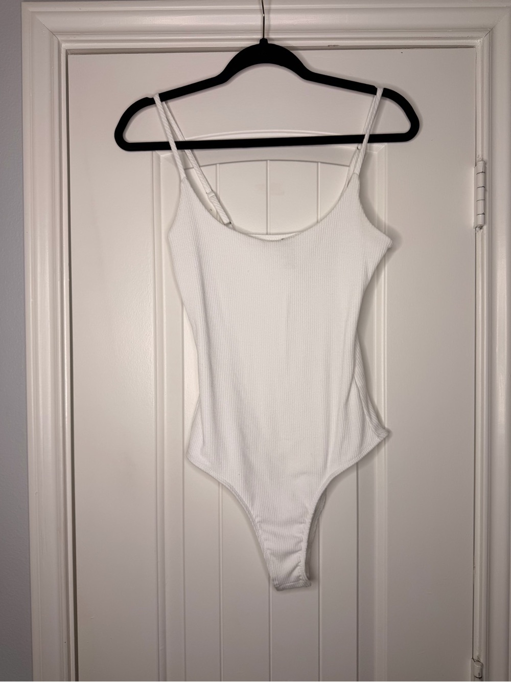Alya White Ribbed Tank Top